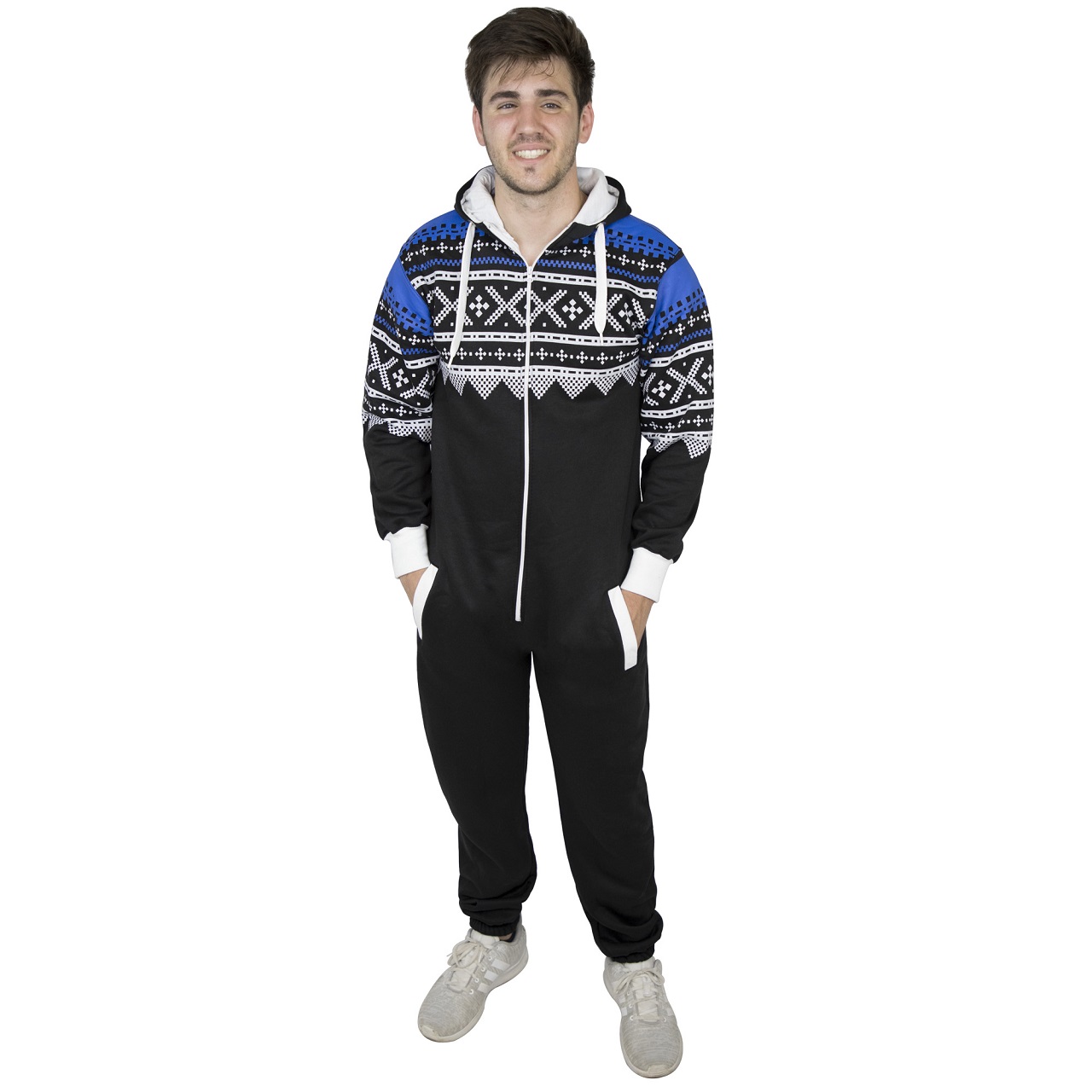 Mens Black Onesie Zipper Tracksuit Skylinewears