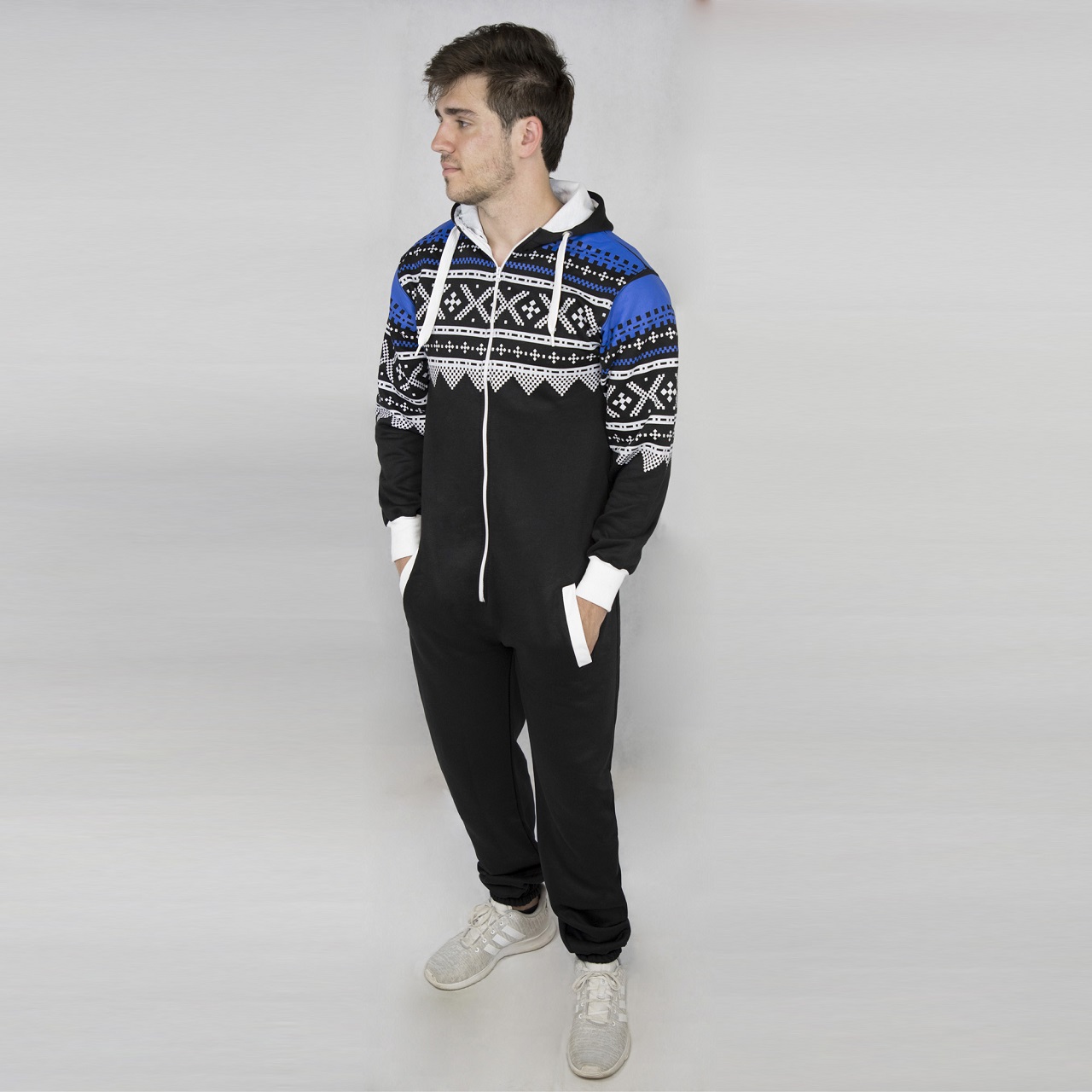 Mens Black Onesie Zipper Tracksuit Skylinewears