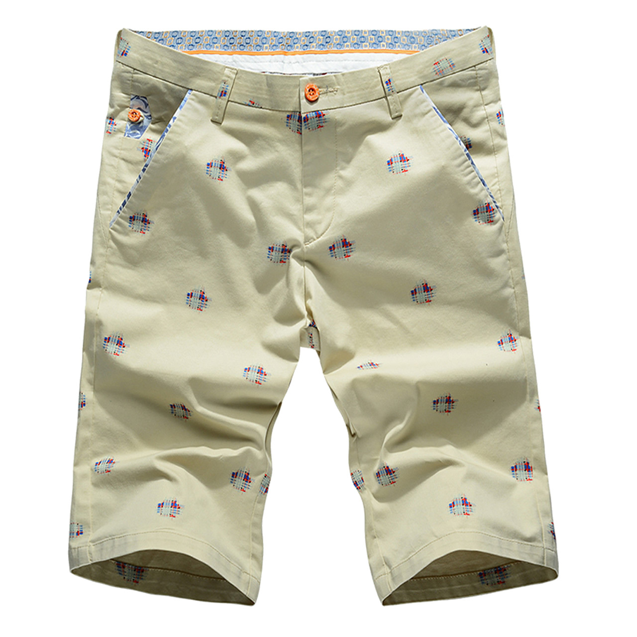 fitted khaki shorts