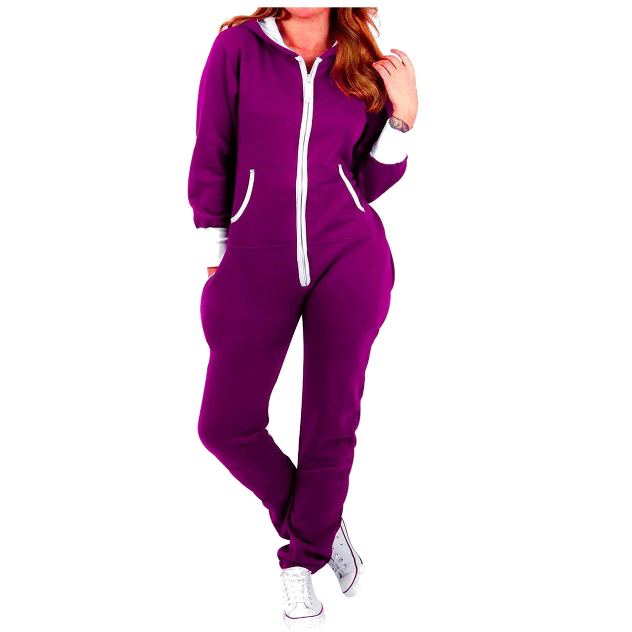 Women s Purple Casual Onesie Hoodie