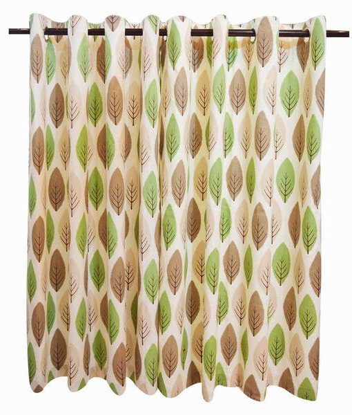 Green Leaf Grommet Top Printed Blackout Window Door ...