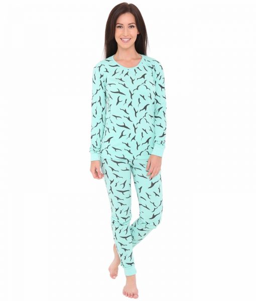 Women's Fish Print Printed 2 Piece Pajama Set Sleepwear