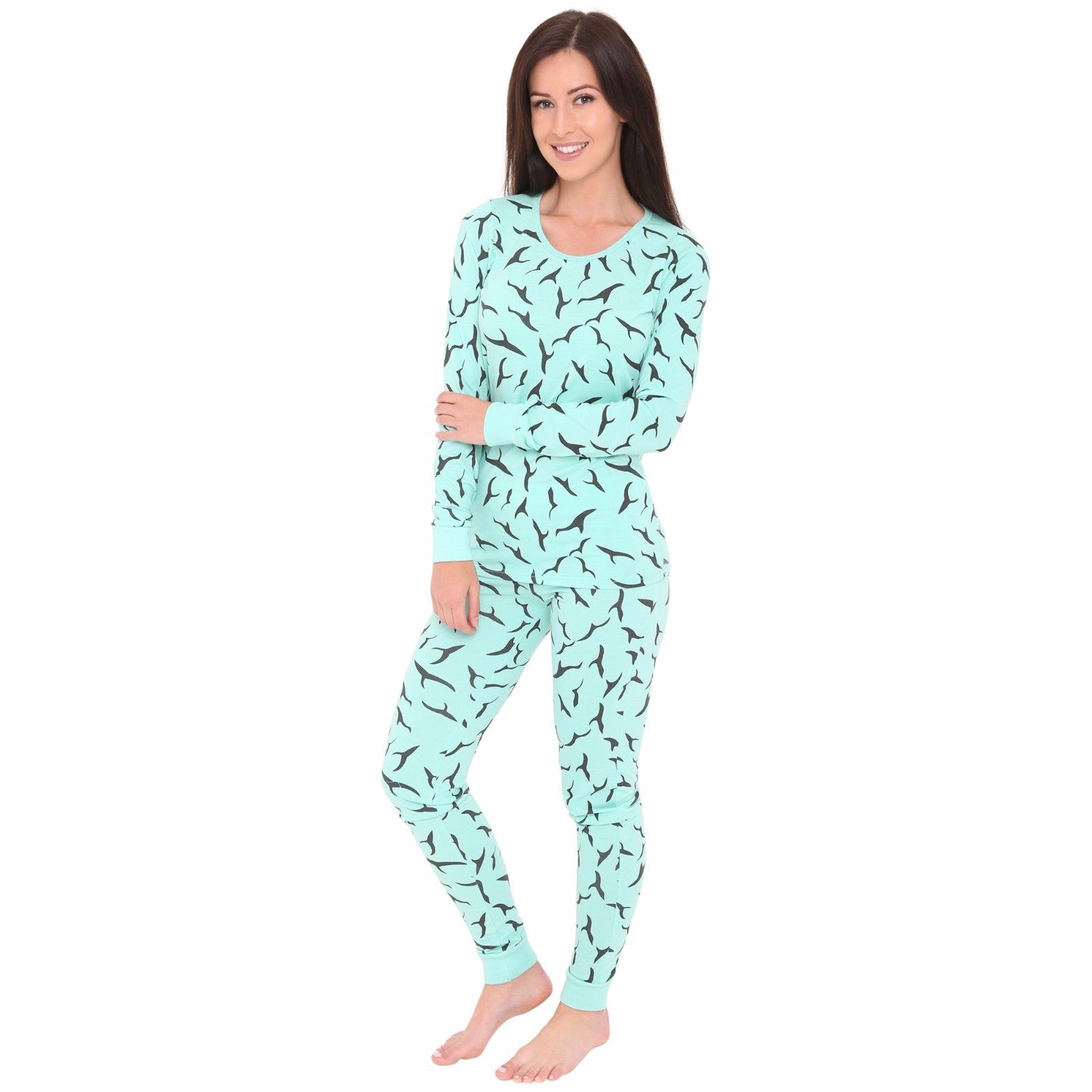 Women's Fish Print Printed 2 Piece Pajama Set Sleepwear