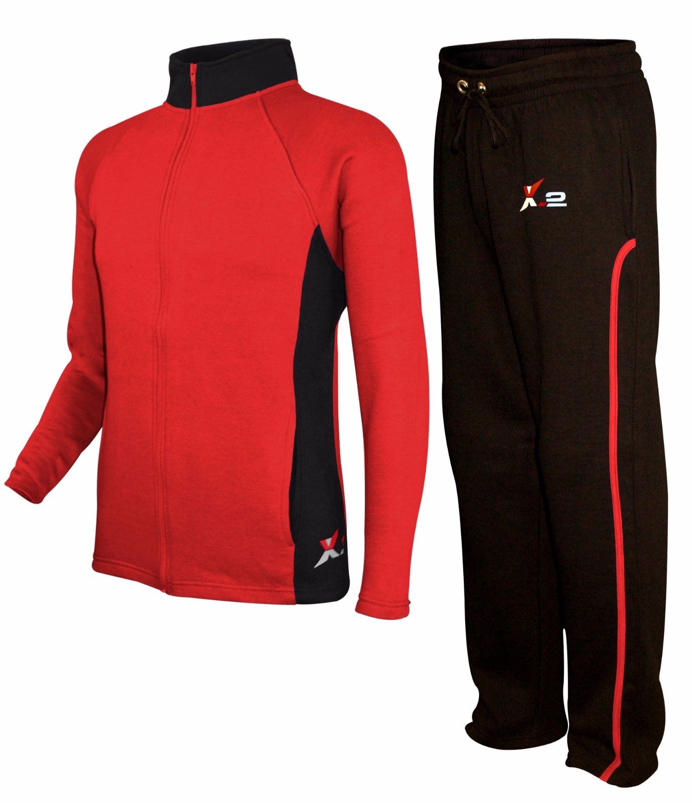 black and red sweatsuit