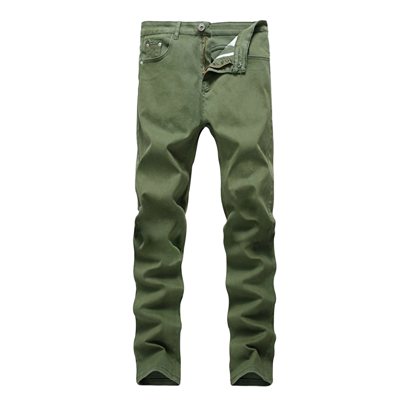 Men's Olive Stretchable Fashion Denim Jeans