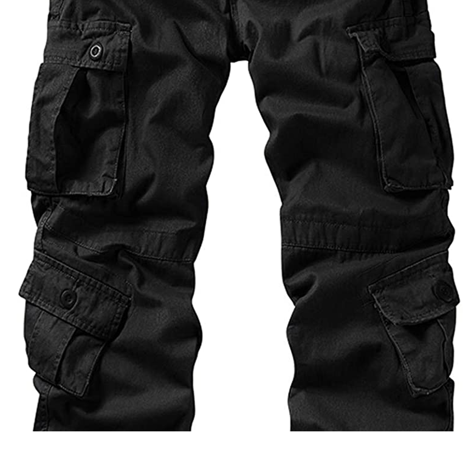 Men's Black Combat Cargo Tactical Work Trousers Wild 8 Pocket Casual Army  Military Pant 