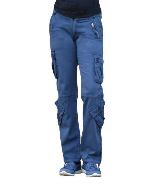 Women’s Navy Match Cargo Pants Solid Military Army Combat Style Cotton ...