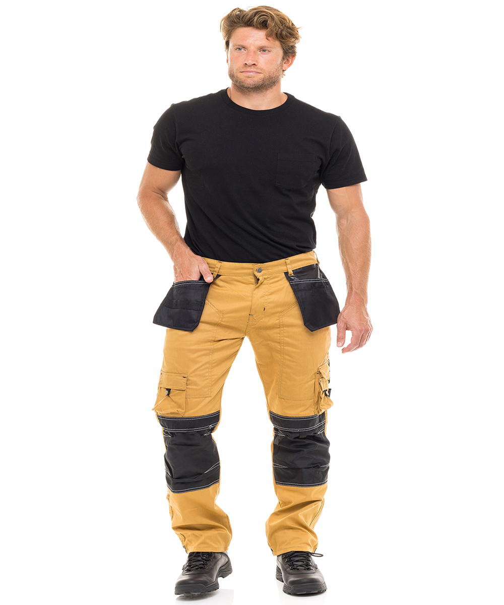 Skylinewears Men cargo pants Workwear Trousers Utility Work Pants with  Cordura Knee Reinforcement Gray W38-L30